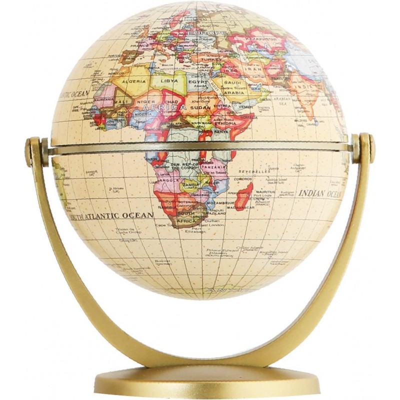 Mini Antique Globe 4-inch / 10 cm - Swivels in All Directions Educational Decorative Unique Small World Desktop Vintage (Mini...