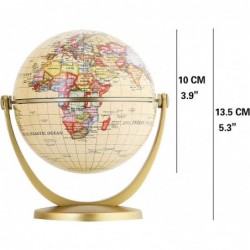 Mini Antique Globe 4-inch / 10 cm - Swivels in All Directions Educational Decorative Unique Small World Desktop Vintage (Mini...