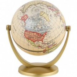 Mini Antique Globe 4-inch / 10 cm - Swivels in All Directions Educational Decorative Unique Small World Desktop Vintage (Mini...