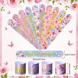 40 Pieces Butterfly Party Decorations Watercolor Butterfly Slap Bracelets for Kids Wristband Bracelets Butterfly Birthday Par...