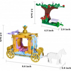 Friends Princess Carriage Building Toys Dream Pumpkin Royal Carriage with Horse Fairy Play Set Creative Gifts for Girls Kids ...