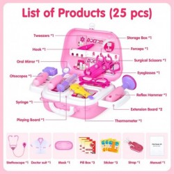 Kids Doctor Kit for Girls Pink Doctors kit for Kids 22 Pieces Doctor Play Gift for Kids Medical Toys Set with Roleplay Doctor...