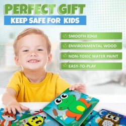 Wooden Puzzle Toddler Toys - Educational and Learning Montessori Toys for Boys and Girls 6 Unique Animal Patterns - Preschool...