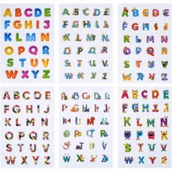 664 Pcs Small Cute Alphabet Letter Stickers Scrapbooking Paper Stickers - 24 Sheets Colorful Animals Alphabet Art Paper Stick...