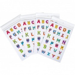 664 Pcs Small Cute Alphabet Letter Stickers Scrapbooking Paper Stickers - 24 Sheets Colorful Animals Alphabet Art Paper Stick...