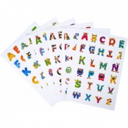 664 Pcs Small Cute Alphabet Letter Stickers Scrapbooking Paper Stickers - 24 Sheets Colorful Animals Alphabet Art Paper Stick...