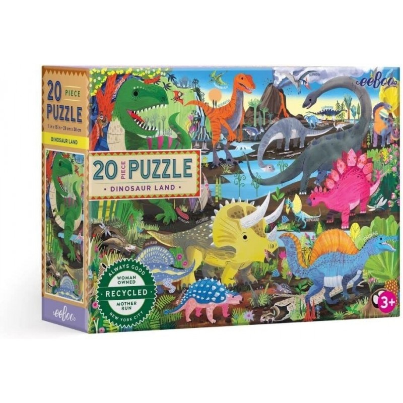 Dinosaur Land 20 Piece Jigsaw Puzzle Multi $17.86 Jigsaw Puzzles