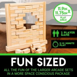 Wood Block Tumbling Game - Brick Blocks Wooden Tower Stacking Game for Adults - Fun Indoor + Outdoor Tailgate + Party Game - ...