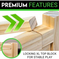 Wood Block Tumbling Game - Brick Blocks Wooden Tower Stacking Game for Adults - Fun Indoor + Outdoor Tailgate + Party Game - ...