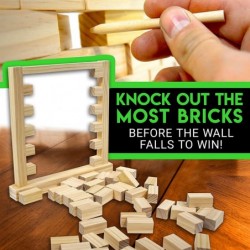 Wood Block Tumbling Game - Brick Blocks Wooden Tower Stacking Game for Adults - Fun Indoor + Outdoor Tailgate + Party Game - ...