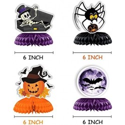 9 PCS Halloween Party Honeycomb Centerpieces Halloween Honeycomb Centerpieces Paper Fan Centerpieces Pumpkin Ghost Spider Bat...