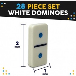 Double 6 Dominoes Set with Colored Dots. 28 Piece Set White Dominoes with Tin Case. Educational Game Set $24.27 Domino & Tile...