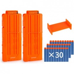 Flip Clip Upgrade Kit 2 Pack 12-Dart Quick Reload Clip with 30 Dart Refill Pack for Nerf N-Strike Elite Series (Orange) $17.4...