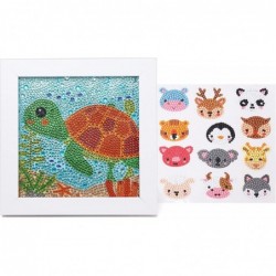 5D Diamond Painting Kits for Kids - Gem Art Turtle with Wooden Frame and 12pcs Diamond Stickers $23.07 Craft Kits