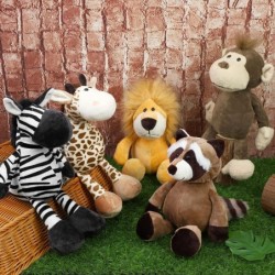 8 Pieces Plush Jungle Animal Toys 9.8 Inch Zoo Stuffed Jungle Animal Toys Set Cute Plush Toys for Animal Themed Parties Teach...