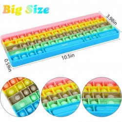 Push Pop Bubble Fidget Sensory Toy Big Rainbow Keyboard Simple Fidget Toy Bubble Popper Stress Reliever Silicone Squeeze Toys...