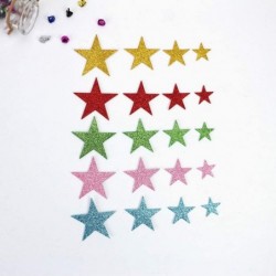 140 Pcs Glitter Foam Star Stickers 5 Colors and 4 Size Self Adhesive Colorful Wall Stickers for Scrapbooks Art Children Kids ...