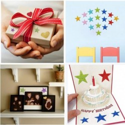 140 Pcs Glitter Foam Star Stickers 5 Colors and 4 Size Self Adhesive Colorful Wall Stickers for Scrapbooks Art Children Kids ...