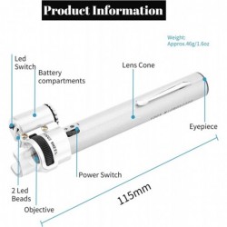 Mini 100X Microscope 100X Mini Led Magnifier Microscope Lightweight Jewelers Loupe Magnifying Glass+Pouch for Examine Blood S...