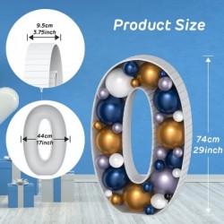 Number Balloon Marquee Numbers 0 Pre-Cut Kit Cardboard Light Up Mosaic Frame Large Foam Board for Birthday Giant Backdrop Boy...