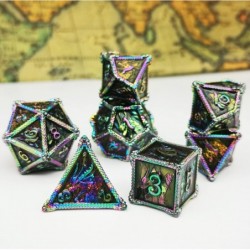 DND Dice Metal Dragon Set Dice 7 Role Playing Dice D&D Solid Dice Dungeons and Dragons (Colorful Black) $47.49 Game Accessories