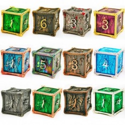 DND Dice Metal Dragon Set Dice 7 Role Playing Dice D&D Solid Dice Dungeons and Dragons (Colorful Black) $47.49 Game Accessories