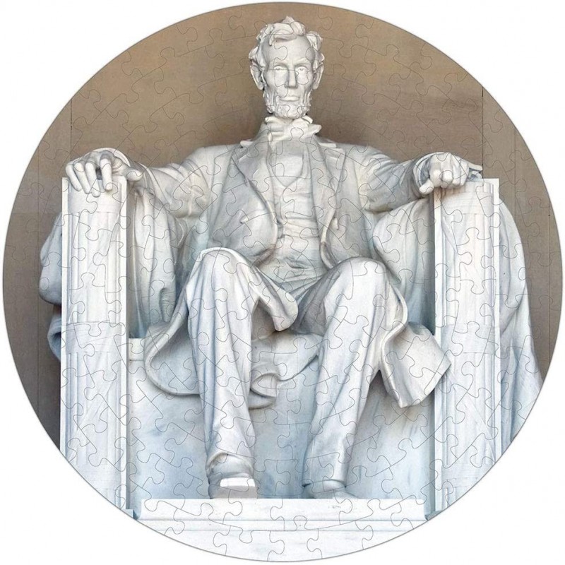 The Lincoln Memorial Puzzle A-Round 140 piece Round Jigsaw Puzzle $41.03 Jigsaw Puzzles