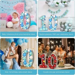 Number Balloon Marquee Numbers 0 Pre-Cut Kit Cardboard Light Up Mosaic Frame Large Foam Board for Birthday Giant Backdrop Boy...