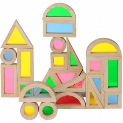 24 PCS Building Blocks Wooden Rainbow Blocks Wooden Blocks Rainbow Stacker Stacking Blocks Preschool Learning Educational Toy...