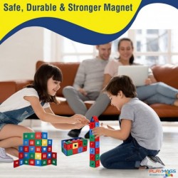 Exclusive: 60 PC Set - Magnetic Tiles 3D Building Playset 30 Window Frames and 30 Click-in Windows Set Durable Magnet Buildin...