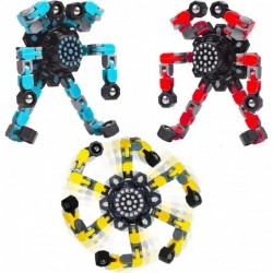 3pcs New Transformable Spinning Top Toy-Children's Creative Fingertip Spinner Toy-DIY Chain Decompression Gyro Robot Toy Birt...