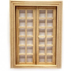 Dollhouse Bare Wood Internal Double French Doors 1:24 Half Scale DIY Builders $34.42 Dollhouse Accessories