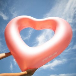 Inflatable Metallic Heart Pool Ring $21.21 Swimming Pool & Outdoor Water Toys