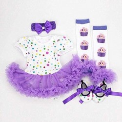 Reborn Baby Dolls Girl Clothes Purple Tutu Skirt Outfits 4 Piece Set for 20"- 23" Reborn Dolls $33.07 Doll Accessories