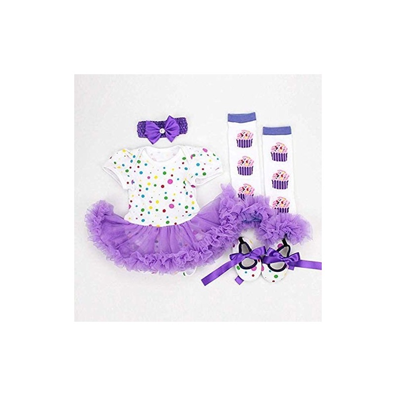 Reborn Baby Dolls Girl Clothes Purple Tutu Skirt Outfits 4 Piece Set for 20"- 23" Reborn Dolls $33.07 Doll Accessories