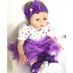 Reborn Baby Dolls Girl Clothes Purple Tutu Skirt Outfits 4 Piece Set for 20"- 23" Reborn Dolls $33.07 Doll Accessories