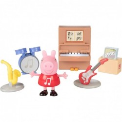 Peppa Pig Little Rooms Music Studio Playset 6 Pieces - Includes Peppa Figure Guitar Saxophone Drums Records & Light-Up Piano ...