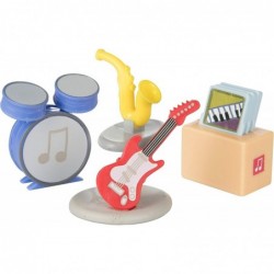 Peppa Pig Little Rooms Music Studio Playset 6 Pieces - Includes Peppa Figure Guitar Saxophone Drums Records & Light-Up Piano ...