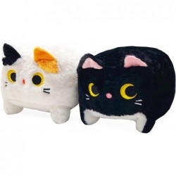 2PCS 7.87“ Square Black Cat Plush Toys Set Cute Kitty Plushie Cat Plushies Stuffed Animal Kawaii Boxy Matching Cat Doll Soft ...