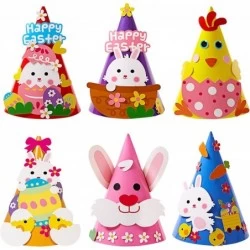 Easter Crafts Kits 6 Pack DIY Party Hats Festive Celebration Kit Easter Crafts for Kids and Adults Easter Bunny Hats Party Su...