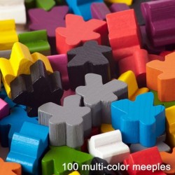 100 Wooden Meeples Family Games Accessories – Multi-Color Board Game Tokens Ideal for Sorting Counting Classrooms Replacement...