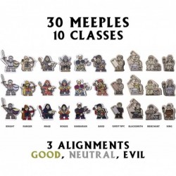 Meeples of Might | 30 Pack of 16mm Minis Wooden Fantasy Meeple Miniatures Tabletop Role Playing RPG | Meeples of Might $27.03...