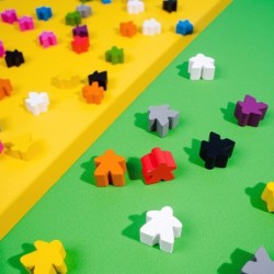 100 Wooden Meeples Family Games Accessories – Multi-Color Board Game Tokens Ideal for Sorting Counting Classrooms Replacement...