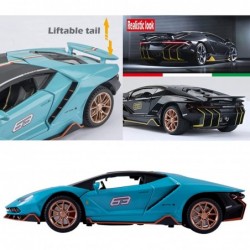 Metal Model Diecast Car 1/24 Scale Sports Racing Vehicles with Light and Sound Pull Back Toy Cars for Kids Age 3 Year and up ...