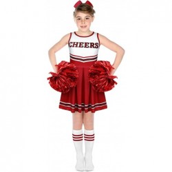 4 Pcs Girls Halloween Cheerleader Costume Outfit Set Toddler Cheerleading Dress up for Kids Halloween Birthday Party $51.89 K...