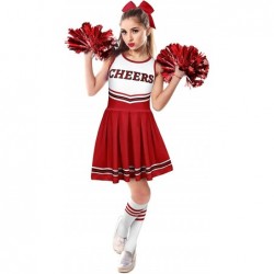 4 Pcs Girls Halloween Cheerleader Costume Outfit Set Toddler Cheerleading Dress up for Kids Halloween Birthday Party $51.89 K...