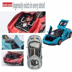 Metal Model Diecast Car 1/24 Scale Sports Racing Vehicles with Light and Sound Pull Back Toy Cars for Kids Age 3 Year and up ...