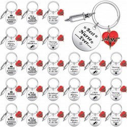 24 Pcs Nurse Party Favors Valentines Day Gifts for Nurses Thank You Nursing Gifts Nurse Keychain with Heart Pendant for Nurse...