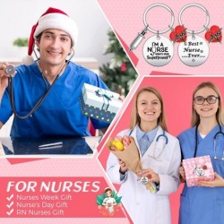 24 Pcs Nurse Party Favors Valentines Day Gifts for Nurses Thank You Nursing Gifts Nurse Keychain with Heart Pendant for Nurse...