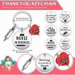 24 Pcs Nurse Party Favors Valentines Day Gifts for Nurses Thank You Nursing Gifts Nurse Keychain with Heart Pendant for Nurse...